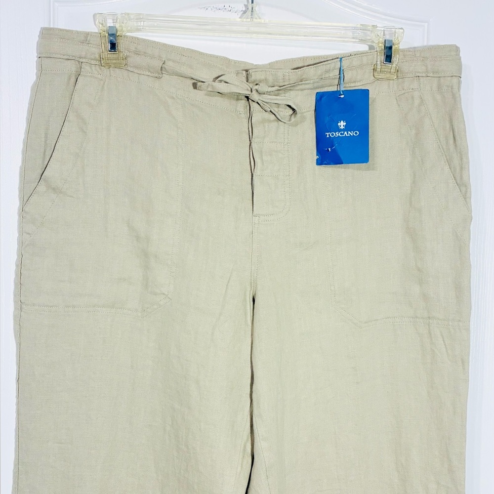 NWT Toscano LINEN Drawstring Pants Tan Men’s Medium - Picture 3 of 10